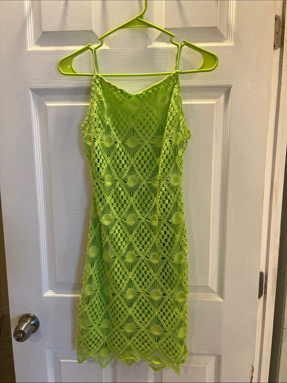 NWT Neon Lime Crochet Slip Dress - Women